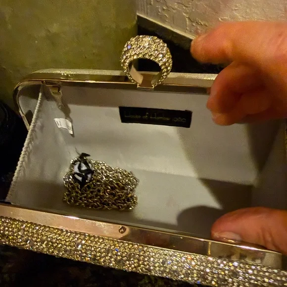 House of Harlow 1960  Silver Crystal Clutch! - Picture 7 of 13